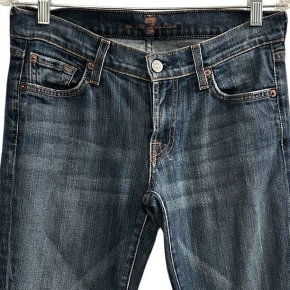 7 For All Mankind Women's Bootcut Jeans Size 27 Dark Blue Denim - Picture 2 of 11